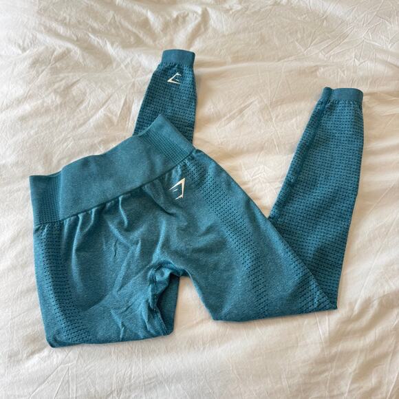 Gymshark Vital Seamless Leggings Tahoe Teal Blue Size XS Workout Tights - Picture 1 of 4